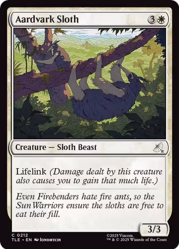 Aardvark Sloth (0212) (212), Avatar: The Last Airbender: Eternal-Legal — Magic card price