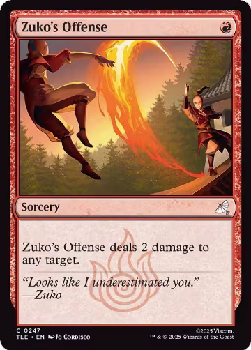 Zuko's Offense (0247) (247), Avatar: The Last Airbender: Eternal-Legal — Magic card price