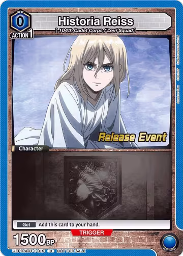 Historia Reiss (019) (UEPR/AOT-1-019), Attack on Titan Release Event Cards — Union Arena card price