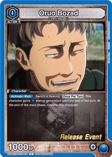 Oruo Bozad (UEPR/AOT-1-005), Attack on Titan Release Event Cards — Union Arena card price
