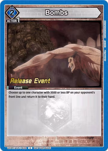 Bombs (UEPR/AOT-1-032), Attack on Titan Release Event Cards — Union Arena card price