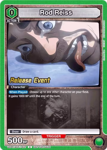 Rod Reiss (UEPR/AOT-1-037), Attack on Titan Release Event Cards — Union Arena card price