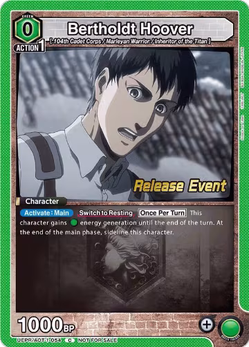 Bertholdt Hoover (054) (UEPR/AOT-1-054), Attack on Titan Release Event Cards — Union Arena card price
