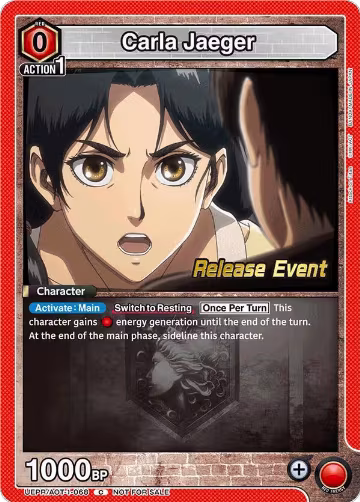 Carla Jaeger (UEPR/AOT-1-068), Attack on Titan Release Event Cards — Union Arena card price