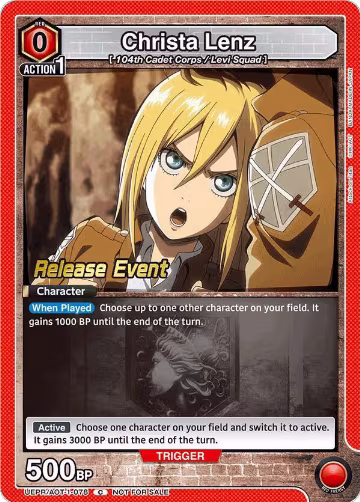 Christa Lenz (UEPR/AOT-1-078), Attack on Titan Release Event Cards — Union Arena card price