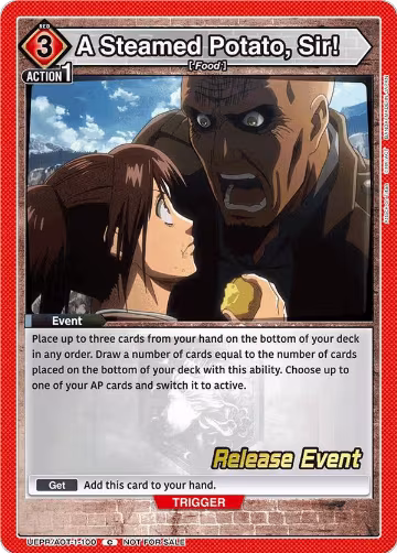 A Steamed Potato, Sir! (UEPR/AOT-1-100), Attack on Titan Release Event Cards — Union Arena card price