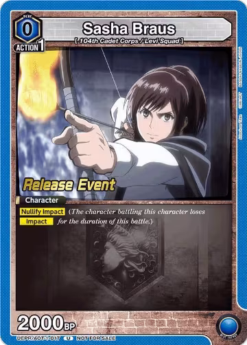 Sasha Braus (017) (UEPR/AOT-1-017), Attack on Titan Release Event Cards — Union Arena card price