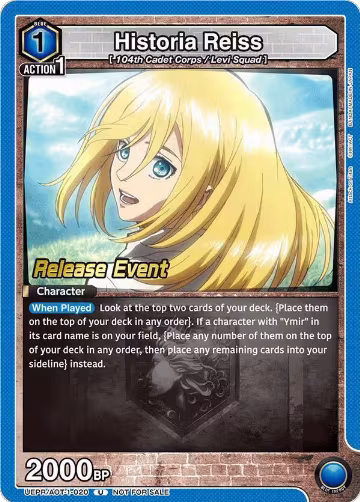 Historia Reiss (020) (UEPR/AOT-1-020), Attack on Titan Release Event Cards — Union Arena card price
