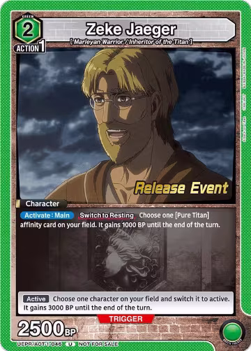 Zeke Jaeger (046) (UEPR/AOT-1-046), Attack on Titan Release Event Cards — Union Arena card price