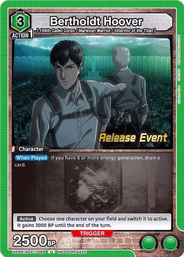 Bertholdt Hoover (055) (UEPR/AOT-1-055), Attack on Titan Release Event Cards — Union Arena card price