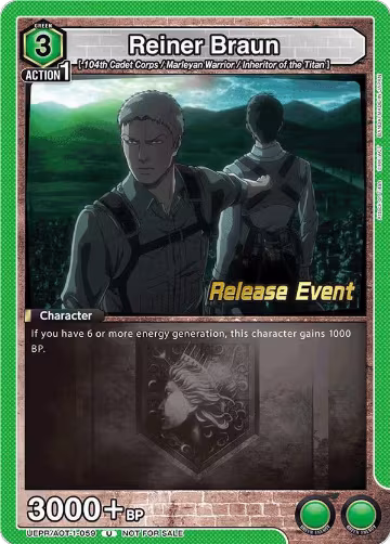 Reiner Braun (059) (UEPR/AOT-1-059), Attack on Titan Release Event Cards — Union Arena card price
