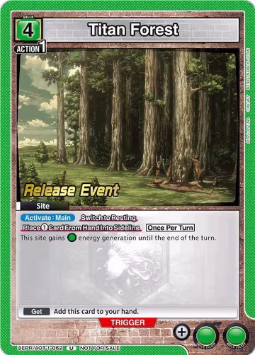 Titan Forest (UEPR/AOT-1-062), Attack on Titan Release Event Cards — Union Arena card price