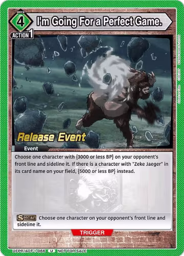 I'm Going For a Perfect Game. (UEPR/AOT-1-066), Attack on Titan Release Event Cards — Union Arena card price