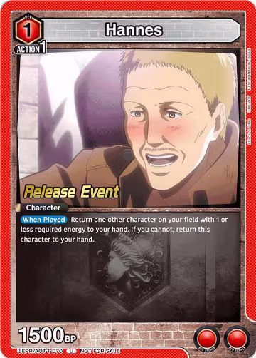 Hannes (UEPR/AOT-1-070), Attack on Titan Release Event Cards — Union Arena card price