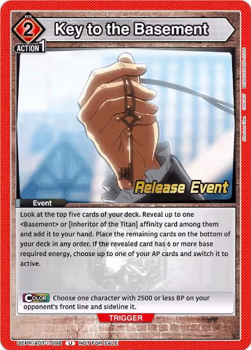 Key to the Basement (UEPR/AOT-1-098), Attack on Titan Release Event Cards — Union Arena card price