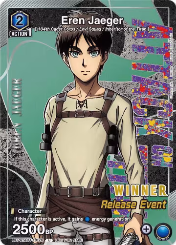 Eren Jaeger (Release Event Winner) (UEPR/AOT-1-026) — card price