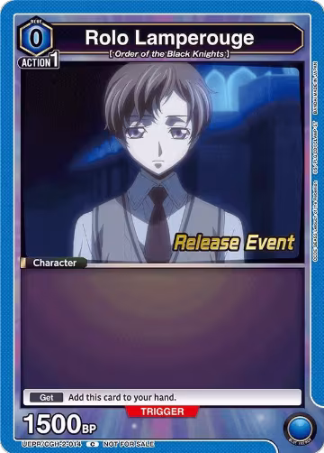 Rolo Lamperouge (014) (UEPR/CGH-2-014), UEX03BT: CODE GEASS: Lelouch of the Rebellion Vol.2 Release Event Cards — Union Arena card price