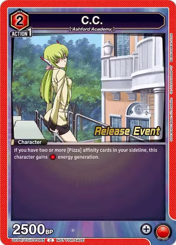 C.C. (065) (UEPR/CGH-2-065), UEX03BT: CODE GEASS: Lelouch of the Rebellion Vol.2 Release Event Cards — Union Arena card price