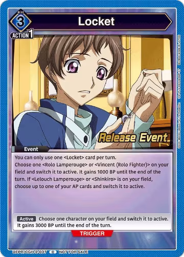 Locket (UEPR/CGH-2-037), UEX03BT: CODE GEASS: Lelouch of the Rebellion Vol.2 Release Event Cards — Union Arena card price