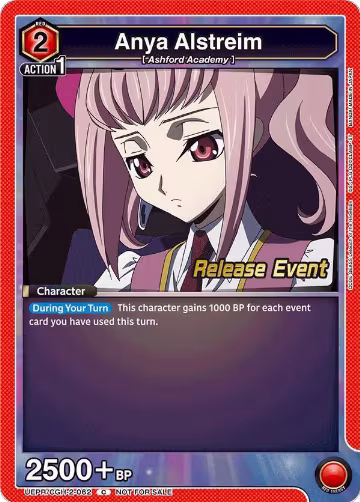 Anya Alstreim (062) (UEPR/CGH-2-062), UEX03BT: CODE GEASS: Lelouch of the Rebellion Vol.2 Release Event Cards — Union Arena card price