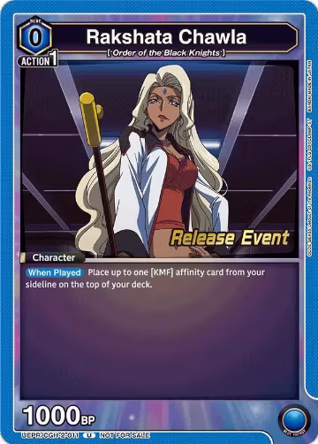 Rakshata Chawla (UEPR/CGH-2-011), UEX03BT: CODE GEASS: Lelouch of the Rebellion Vol.2 Release Event Cards — Union Arena card price