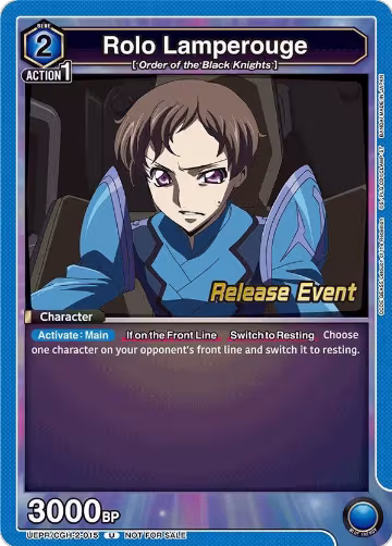 Rolo Lamperouge (015) (UEPR/CGH-2-015), UEX03BT: CODE GEASS: Lelouch of the Rebellion Vol.2 Release Event Cards — Union Arena card price