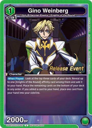 Gino Weinberg (057) (UEPR/CGH-2-057), UEX03BT: CODE GEASS: Lelouch of the Rebellion Vol.2 Release Event Cards — Union Arena card price