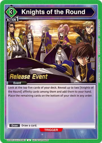 Knights of the Round (UEPR/CGH-2-061), UEX03BT: CODE GEASS: Lelouch of the Rebellion Vol.2 Release Event Cards — Union Arena card price