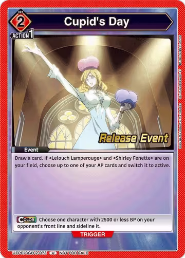 Cupid's Day (UEPR/CGH-2-073), UEX03BT: CODE GEASS: Lelouch of the Rebellion Vol.2 Release Event Cards — Union Arena card price
