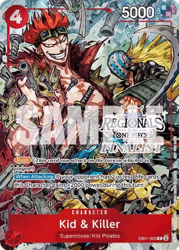 Kid & Killer (Online Regional Finalist Card Set 2025 Vol.2) (EB01-003), One Piece Promotion Cards — One Piece card price