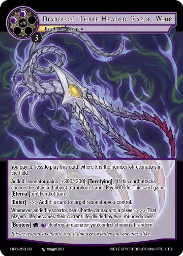 Diabolos' Three-Headed Razor Whip (DRC-050 SR), Descent into the Raven's Catacombs — Force of Will card price