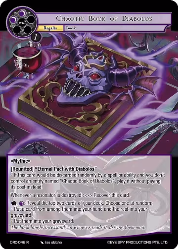 Chaotic Book of Diabolos (DRC-048 R), Descent into the Raven's Catacombs — Force of Will card price
