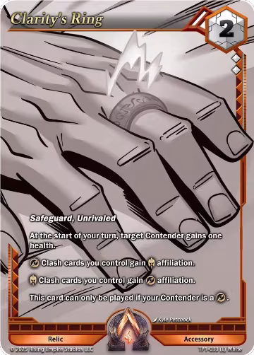 Clarity's Ring (Monochrome) (TP1-033), Spoils of the Forgotten — Alpha Clash card price