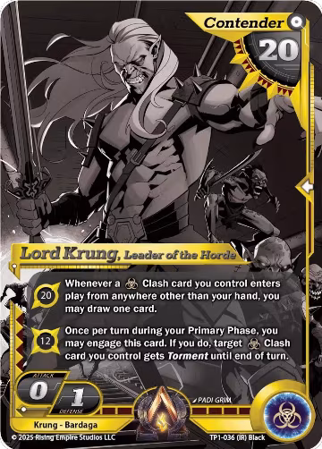 Lord Krung, Leader of the Horde (Monochrome) (TP1-036), Spoils of the Forgotten — Alpha Clash card price