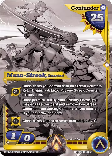 Mean-Streak, Boosted (Monochrome) (TP1-038), Spoils of the Forgotten — Alpha Clash card price