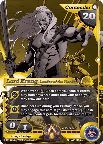 Lord Krung, Leader of the Horde (Gold) (TP1-036), Spoils of the Forgotten — Alpha Clash card price