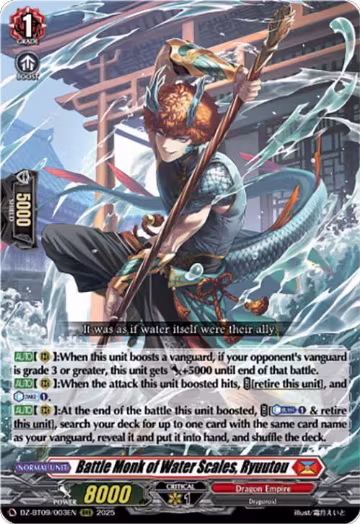 Battle Monk of Water Scales, Ryuutou (DZ-BT09/003EN), DZ-BT09: Super Brave Detonation — Vanguard card price