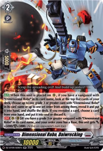 Dimensional Robo, Daiwrecking (DZ-BT09/028EN), DZ-BT09: Super Brave Detonation — Vanguard card price