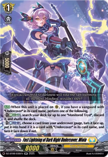 Fast Lightning of Dark Night Undercover, Wiola (DZ-BT09/036EN), DZ-BT09: Super Brave Detonation — Vanguard card price