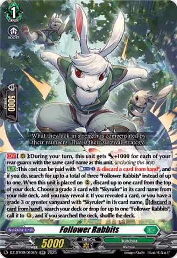 Follower Rabbits (DZ-BT09/040EN), DZ-BT09: Super Brave Detonation — Vanguard card price