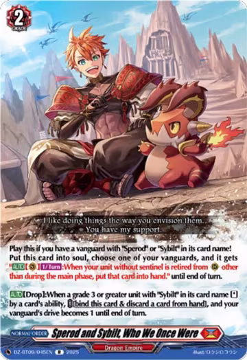 Sperod and Sybilt, Who We Once Were (DZ-BT09/045EN), DZ-BT09: Super Brave Detonation — Vanguard card price