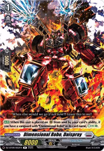 Dimensional Robo, Daispray (DZ-BT09/052EN), DZ-BT09: Super Brave Detonation — Vanguard card price