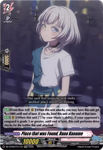 Place that was Found, Rana Kaname (EXC) (DZ-BT09/EX11EN), DZ-BT09: Super Brave Detonation — Vanguard card price