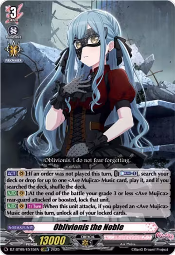 Oblivionis the Noble (EXRRR) (DZ-BT09/EX15EN), DZ-BT09: Super Brave Detonation — Vanguard card price