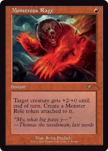 Monstrous Rage (Retro Frame) (2), WPN & Gateway Promos — Magic card price