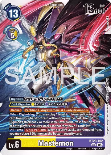 Mastemon (BT23-102 SEC), Hackers' Slumber — Digimon card price