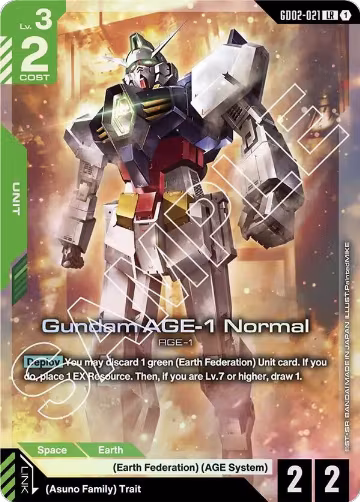 Gundam AGE-1 Normal (GD02-021), Dual Impact — Gundam card price