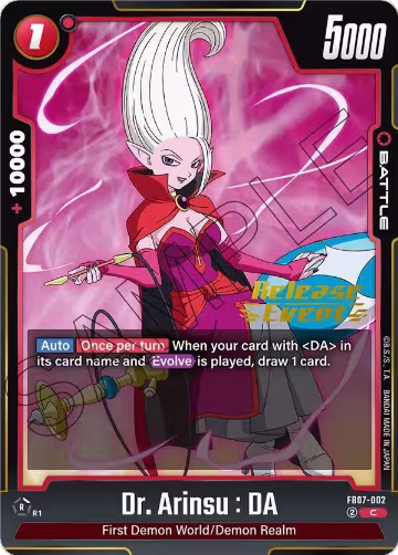 Dr. Arinsu : DA (FB07-002), Wish For Shenron Release Event Cards — DB Fusion card price