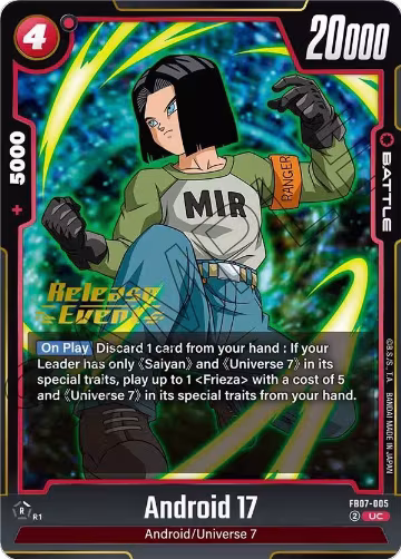 Android 17 - FB07-005 (FB07-005), Wish For Shenron Release Event Cards — DB Fusion card price