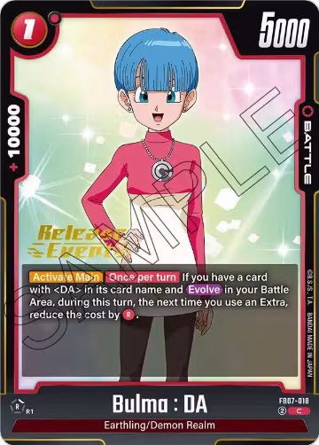 Bulma : DA (FB07-018), Wish For Shenron Release Event Cards — DB Fusion card price